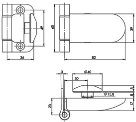 Andres - Hengsler til glassdør - Badstugutta