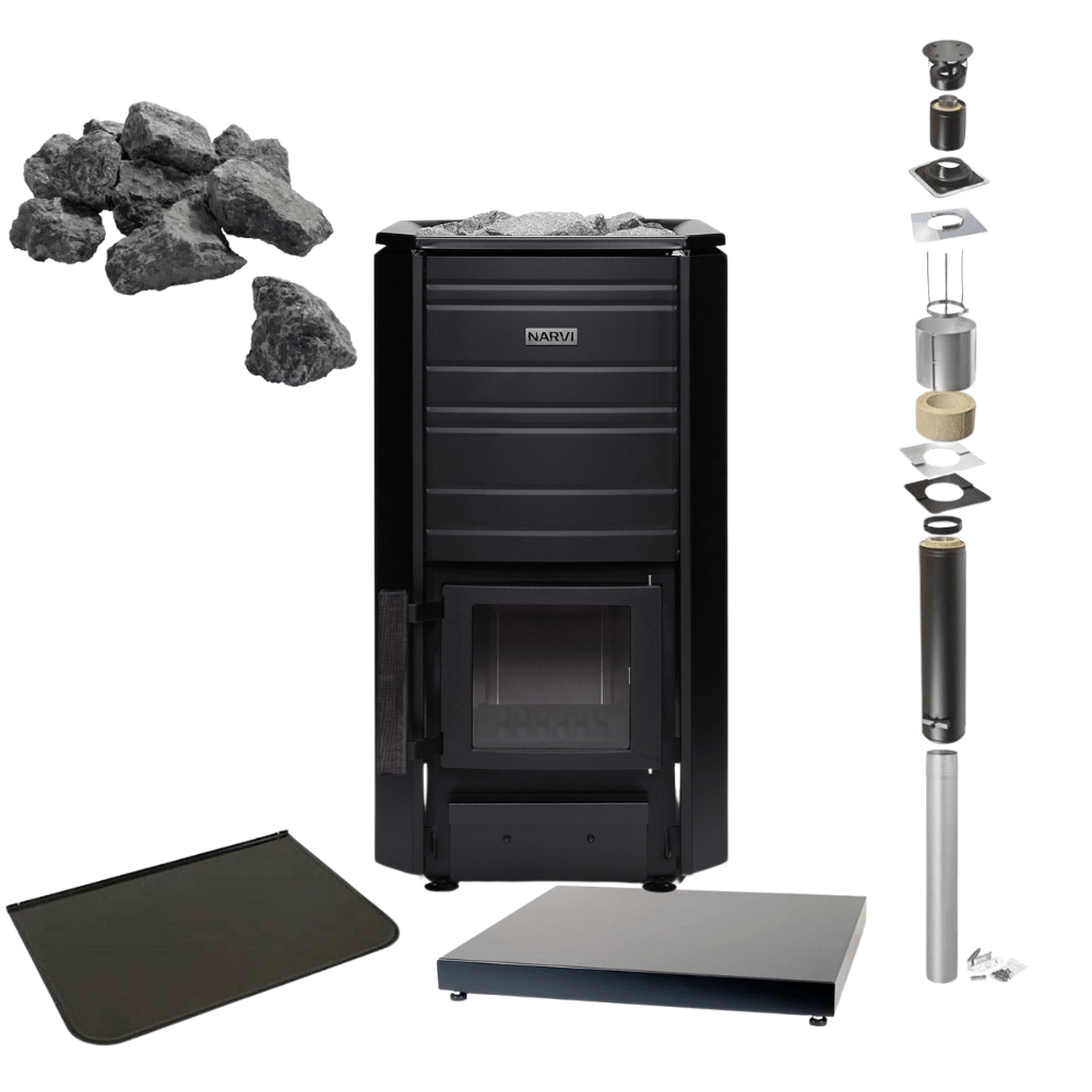 Narvi Black 16 - Vedfyrt badstuovn - Pakkedeal! - Badstugutta