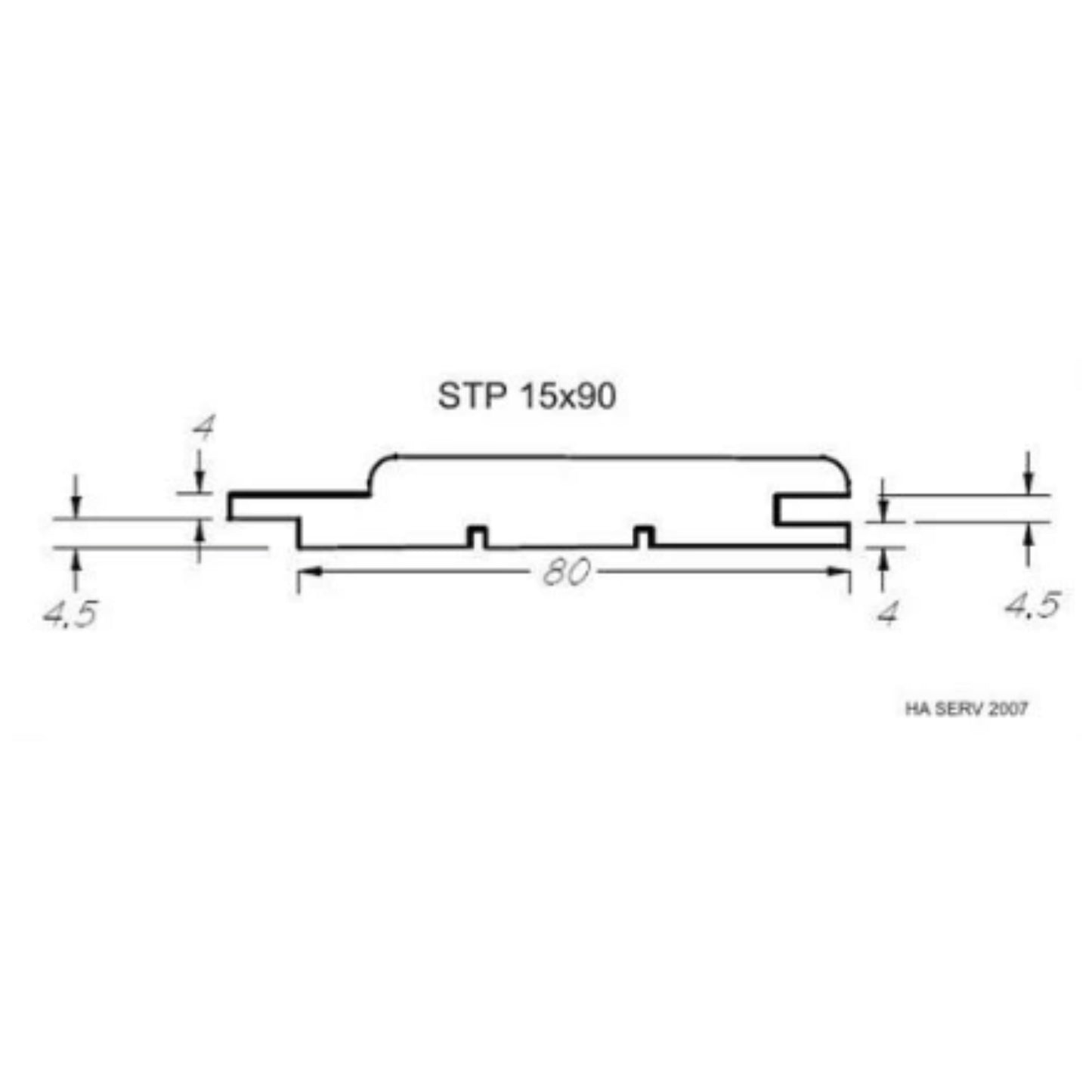 Badstupanel i Osp - 15x90mm - 6stk