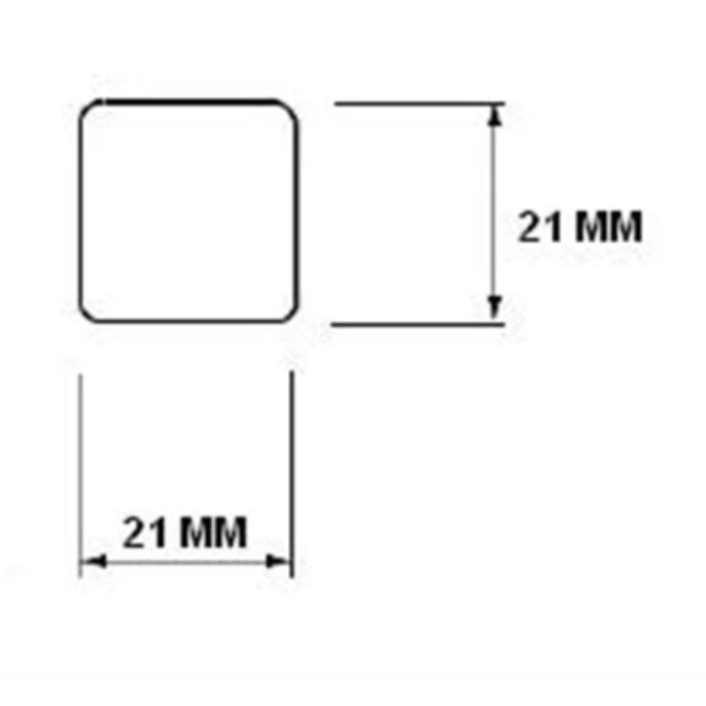 Firkantet list med runde hjørner i or, osp eller varmebehandlet osp - 21x21mm - Lengde 2,4m