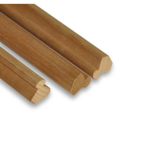 Innvendig hjørne/taklist i or, osp eller varmebehandlet osp - 25x25mm - Lengde 2,4m - Badstugutta