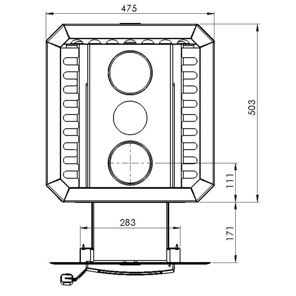 Narvi Black 20 Through-wall - Badstugutta