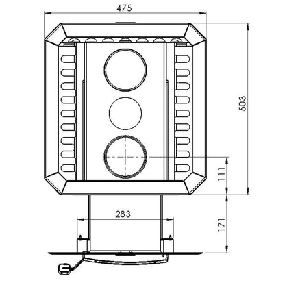 Narvi Black 20 Through-wall - Badstugutta