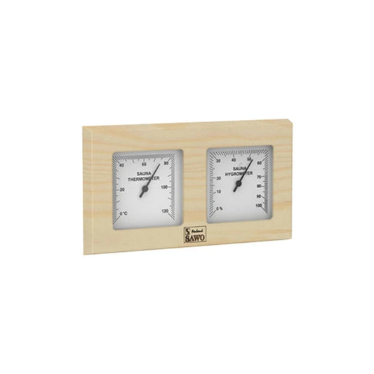 Sawo Termometer/Hygrometer - Osp, Sedertre, Furu - Badstugutta