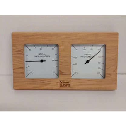 Sawo Termometer/Hygrometer - Osp, Sedertre, Furu - Badstugutta