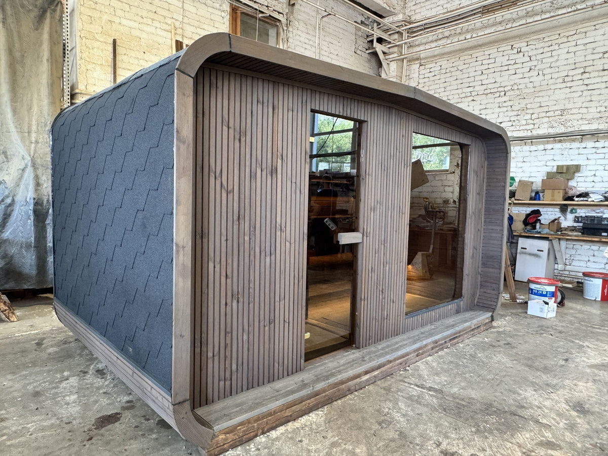 Smokin' Cube Wide 4 m | Lagervare | Termotre, transparent grå - Badstugutta