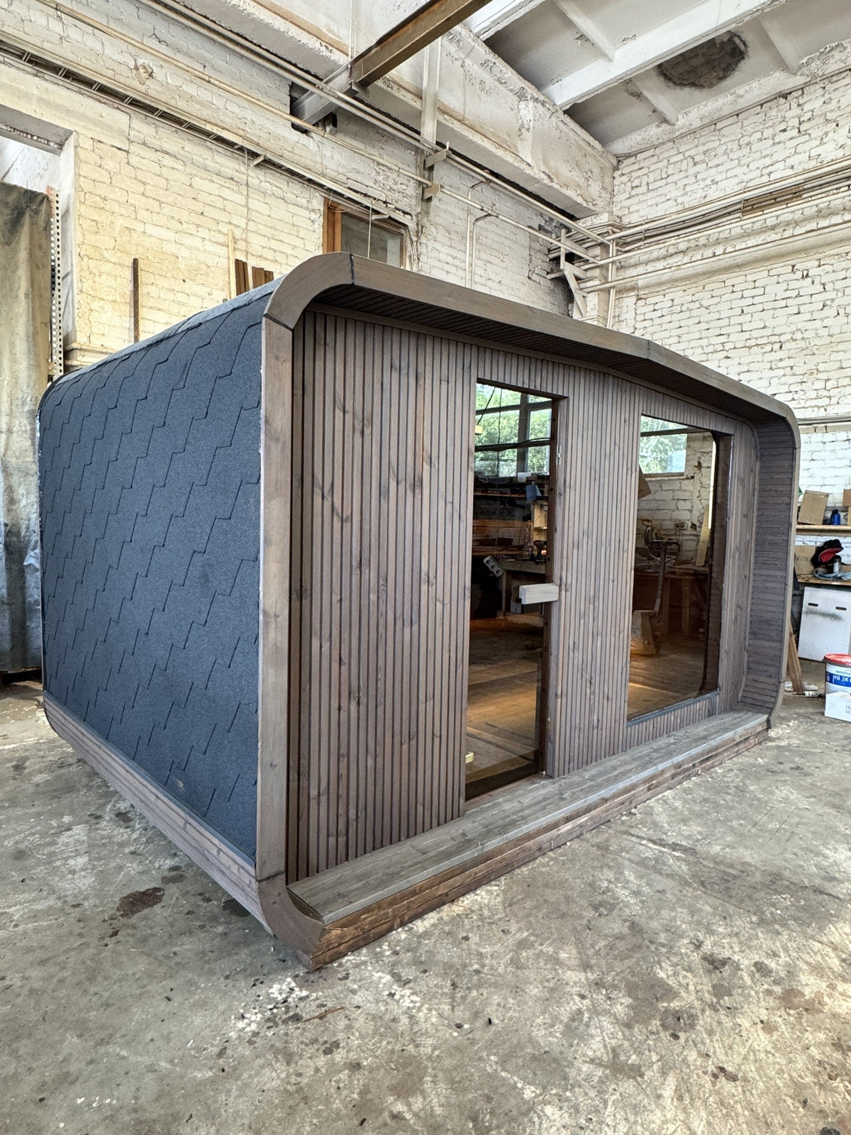 Smokin' Cube Wide 4 m | Lagervare | Termotre, transparent grå - Badstugutta