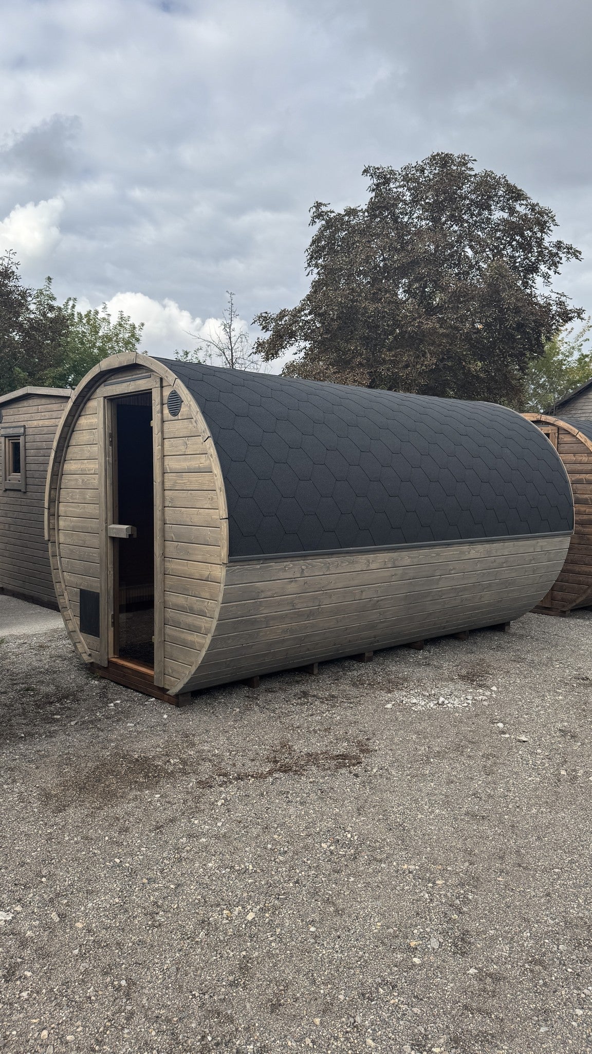 Smokin'Barrel 4 m med hvilerom | Lagervare | Transparent grå - Badstugutta