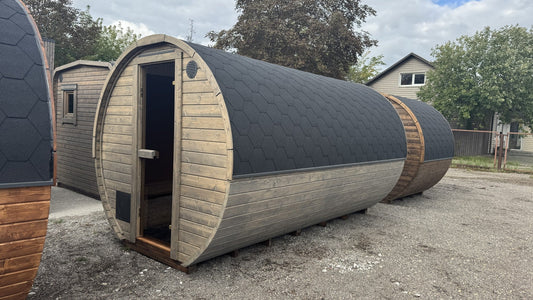 Smokin'Barrel 4 m med hvilerom | Lagervare | Transparent grå - Badstugutta