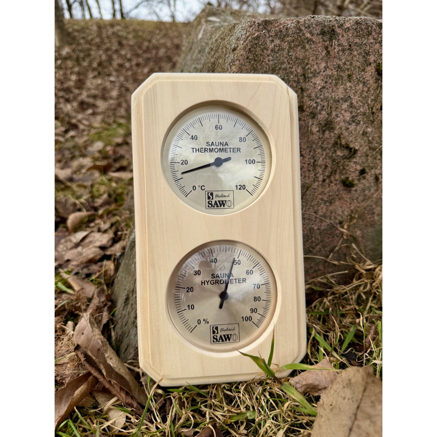 Vertikal termometer & hygrometer - Badstugutta