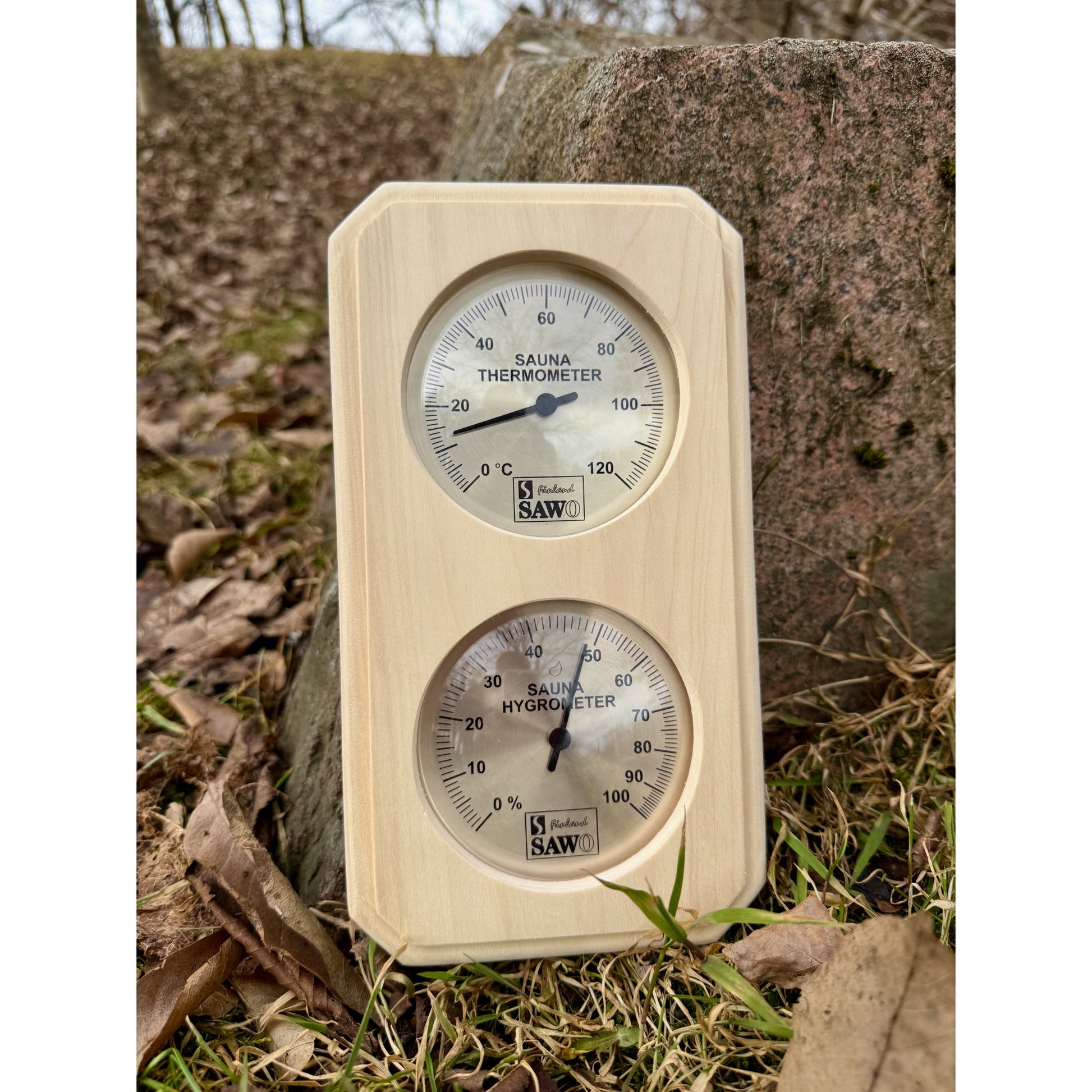 Vertikal termometer & hygrometer - Badstugutta