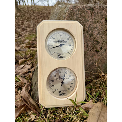 Vertikal termometer & hygrometer - Badstugutta