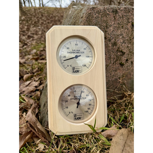 Vertikal termometer & hygrometer - Badstugutta