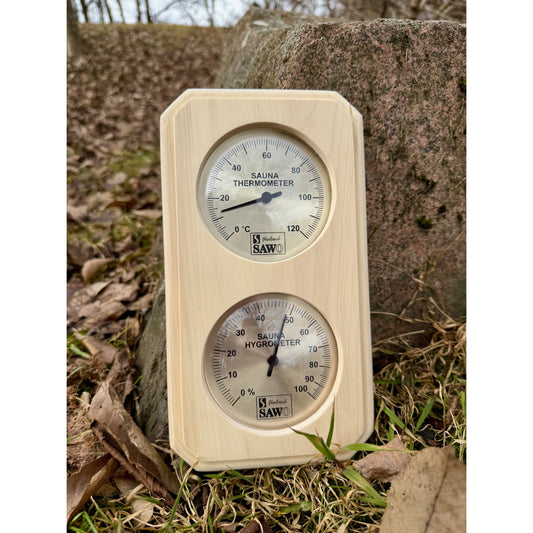 Vertikal termometer & hygrometer - Badstugutta