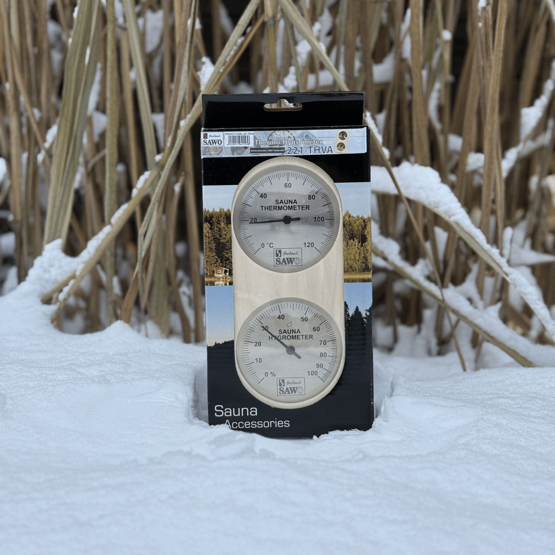 Vertikal termometer & hygrometer - Badstugutta